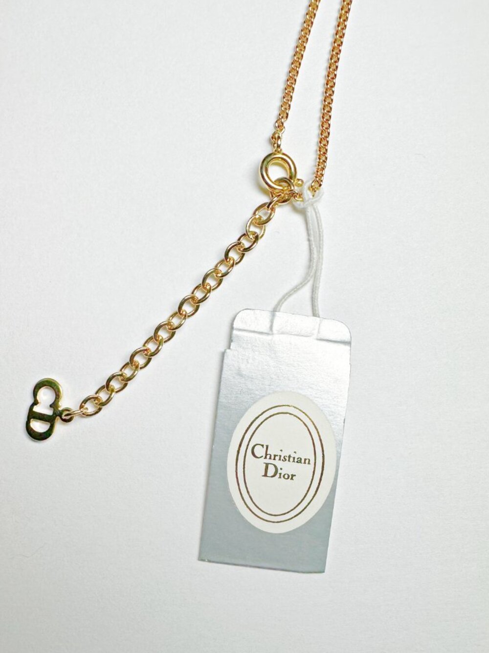 Signed Vintage Christian Dior CD Logo Pendant Necklace | New Old Stock - Picture 7 of 7